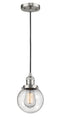 Innovations Lighting Beacon 1-100 watt 8 inch Antique Copper Mini Pendant with Seedy glass 201CSNG2046