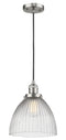 Innovations Lighting Seneca Falls 1-100 watt 9.5 inch Brushed Satin Nickel Pendant with Clear glass 201CSNG222