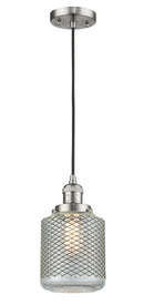 Innovations Lighting Stanton 1-100 watt 6 inch Brushed Satin Nickel Mini Pendant with Vintage Wire Mesh glass 201CSNG262