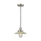 Halophane Mini Pendant shown in the Brushed Satin Nickel finish with a Clear Halophane shade