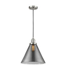 Cone Mini Pendant shown in the Brushed Satin Nickel finish with a Plated Smoke shade