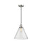 Cone Mini Pendant shown in the Brushed Satin Nickel finish with a Seedy shade