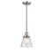 Cone Mini Pendant shown in the Brushed Satin Nickel finish with a Seedy shade