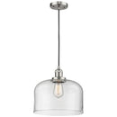 Bell Mini Pendant shown in the Brushed Satin Nickel finish with a Clear shade