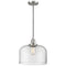 Bell Mini Pendant shown in the Brushed Satin Nickel finish with a Clear shade