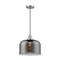 Bell Mini Pendant shown in the Brushed Satin Nickel finish with a Plated Smoke shade