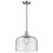 Bell Mini Pendant shown in the Brushed Satin Nickel finish with a Seedy shade