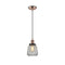 Chatham Mini Pendant shown in the Antique Copper finish with a Clear shade