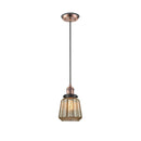 Chatham Mini Pendant shown in the Antique Copper finish with a Mercury shade