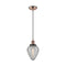 Geneseo Mini Pendant shown in the Antique Copper finish with a Clear Crackled shade