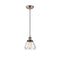 Fulton Mini Pendant shown in the Antique Copper finish with a Clear shade