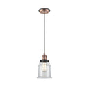 Canton Mini Pendant shown in the Antique Copper finish with a Clear shade