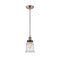 Canton Mini Pendant shown in the Antique Copper finish with a Seedy shade