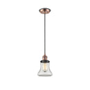 Bellmont Mini Pendant shown in the Antique Copper finish with a Clear shade