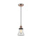 Bellmont Mini Pendant shown in the Antique Copper finish with a Clear shade