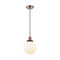 Beacon Mini Pendant shown in the Antique Copper finish with a Matte White shade