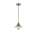 Halophane Mini Pendant shown in the Antique Copper finish with a Clear Halophane shade