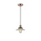 Halophane Mini Pendant shown in the Antique Copper finish with a Clear Halophane shade