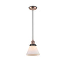 Cone Mini Pendant shown in the Antique Copper finish with a Matte White shade