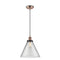 Cone Mini Pendant shown in the Antique Copper finish with a Clear shade