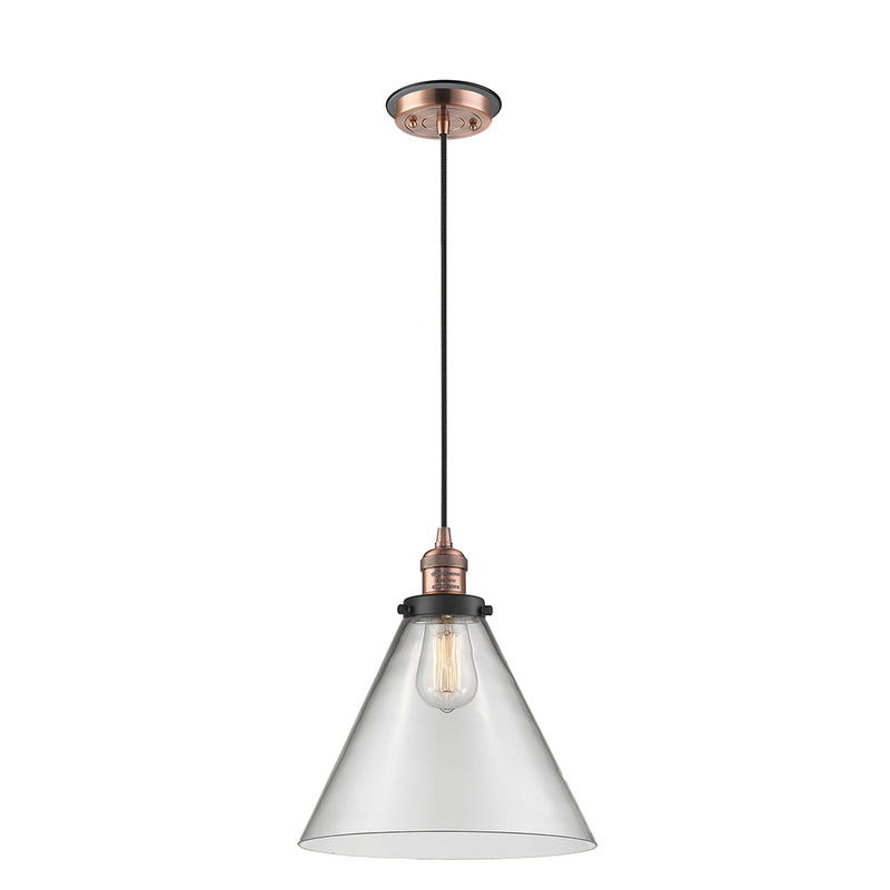 Cone Mini Pendant shown in the Antique Copper finish with a Clear shade