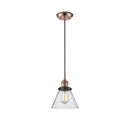 Cone Mini Pendant shown in the Antique Copper finish with a Seedy shade