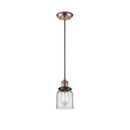 Bell Mini Pendant shown in the Antique Copper finish with a Clear shade