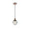 Oxford Mini Pendant shown in the Antique Copper finish with a Clear shade