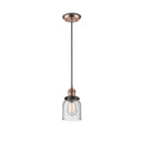 Bell Mini Pendant shown in the Antique Copper finish with a Seedy shade