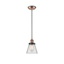 Cone Mini Pendant shown in the Antique Copper finish with a Clear shade