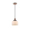 Bell Mini Pendant shown in the Antique Copper finish with a Matte White shade