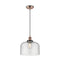 Bell Mini Pendant shown in the Antique Copper finish with a Seedy shade