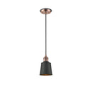 Addison Mini Pendant shown in the Antique Copper finish with a Antique Copper shade