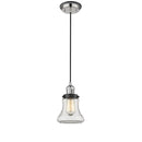 Bellmont Mini Pendant shown in the Polished Nickel finish with a Clear shade