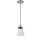 Bellmont Mini Pendant shown in the Polished Nickel finish with a Seedy shade