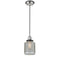 Stanton Mini Pendant shown in the Polished Nickel finish with a Clear Wire Mesh shade