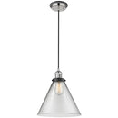 Cone Mini Pendant shown in the Polished Nickel finish with a Clear shade