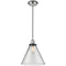 Cone Mini Pendant shown in the Polished Nickel finish with a Clear shade