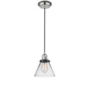 Cone Mini Pendant shown in the Polished Nickel finish with a Clear shade