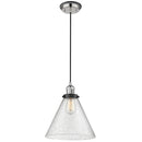 Cone Mini Pendant shown in the Polished Nickel finish with a Seedy shade