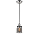 Bell Mini Pendant shown in the Polished Nickel finish with a Plated Smoke shade