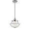 Oxford Mini Pendant shown in the Polished Nickel finish with a Seedy shade