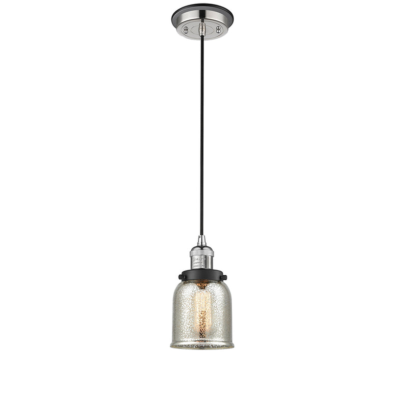 Bell Mini Pendant shown in the Polished Nickel finish with a Silver Plated Mercury shade