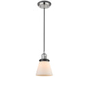 Cone Mini Pendant shown in the Polished Nickel finish with a Matte White shade