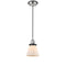 Cone Mini Pendant shown in the Polished Nickel finish with a Matte White shade