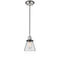 Cone Mini Pendant shown in the Polished Nickel finish with a Clear shade