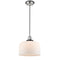 Bell Mini Pendant shown in the Polished Nickel finish with a Matte White shade