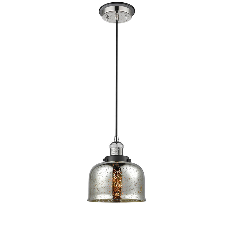 Bell Mini Pendant shown in the Polished Nickel finish with a Silver Plated Mercury shade