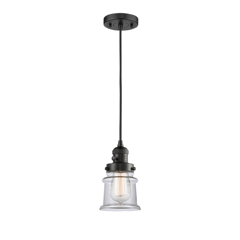 Innovations Lighting Canton 1 Light 6" Mini Pendant with Switch 201CSW-BK-G182S