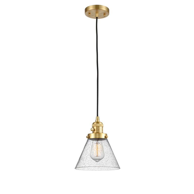 Innovations Lighting Cone 1 Light 8" Mini Pendant with Switch 201CSW-SG-G44